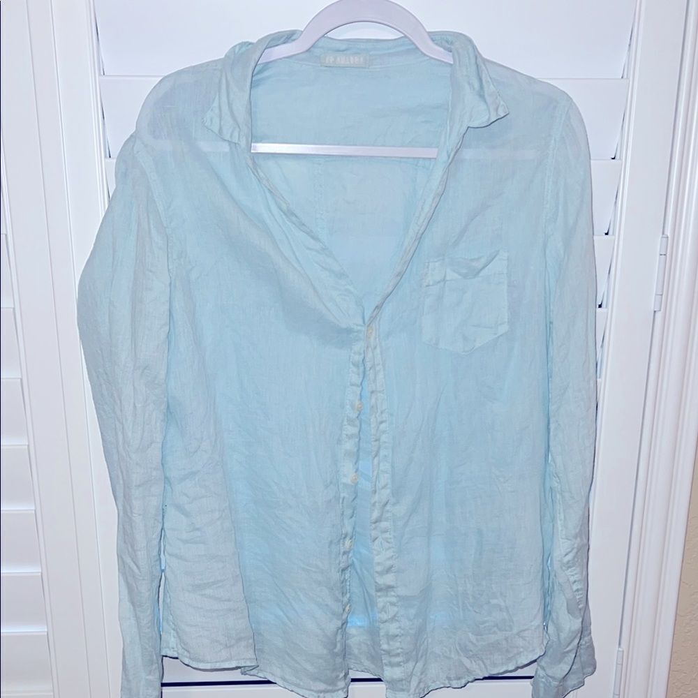 CP shades linen button front blouse size medium